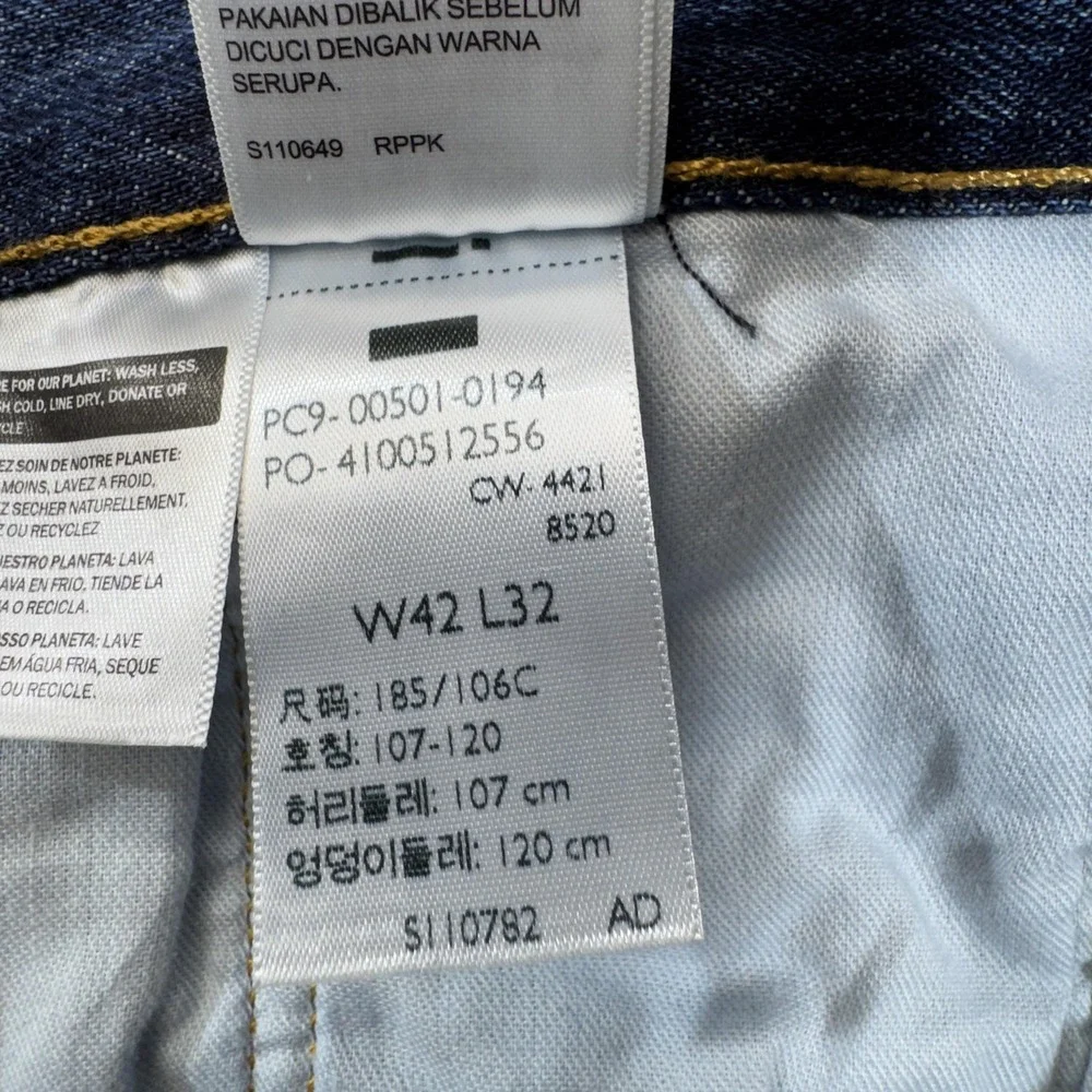 Levis 501 Jeans Mens 42x30 Blue Straight Denim Button Fly Cotton Classic Fit